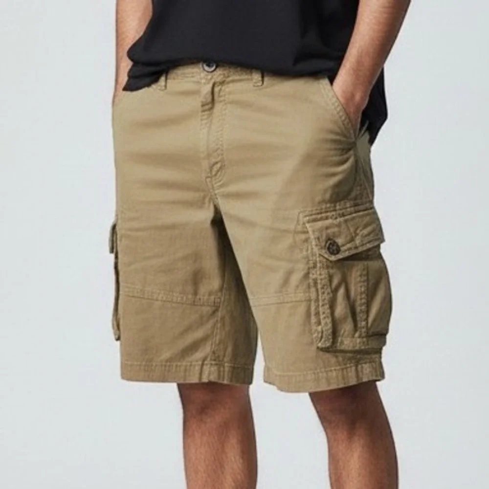 American Eagle Cargo Shorts Mens 38 Tan Extreme Flex Khaki Hiking Y2K Style